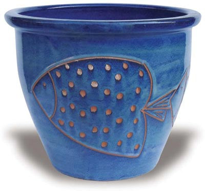 MP663 Garden Pot w/Large Fish 7 Sizes
