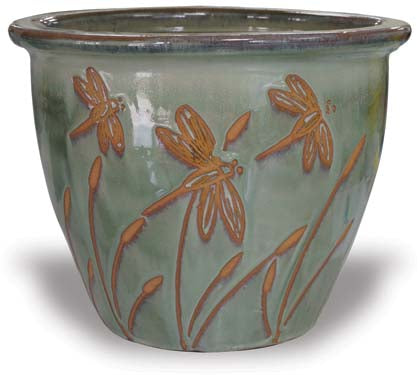 MP893 Garden Pot w/Dragonfly 7 Sizes