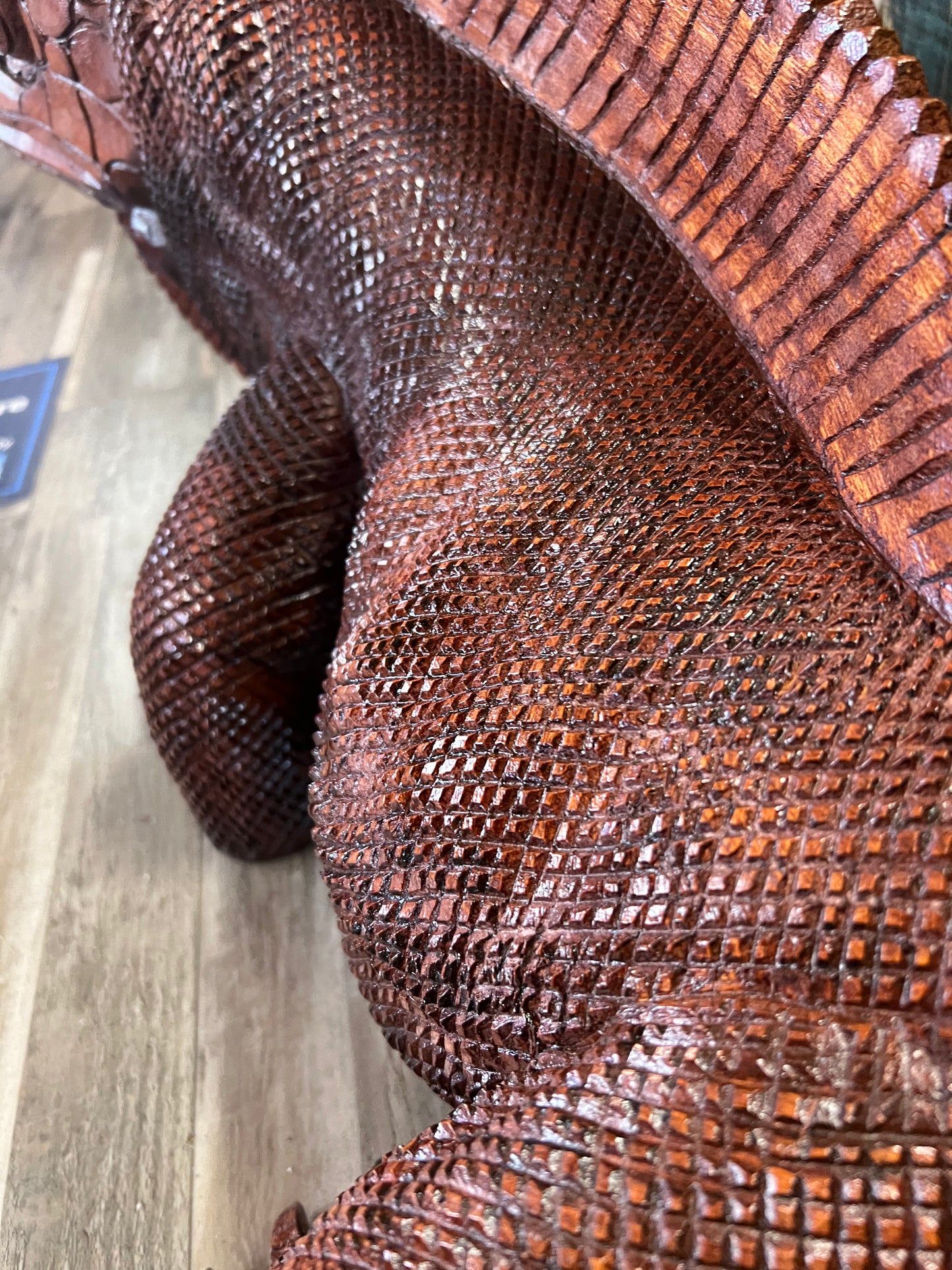 Iguana Dragon Wood Carved Tropical Oak