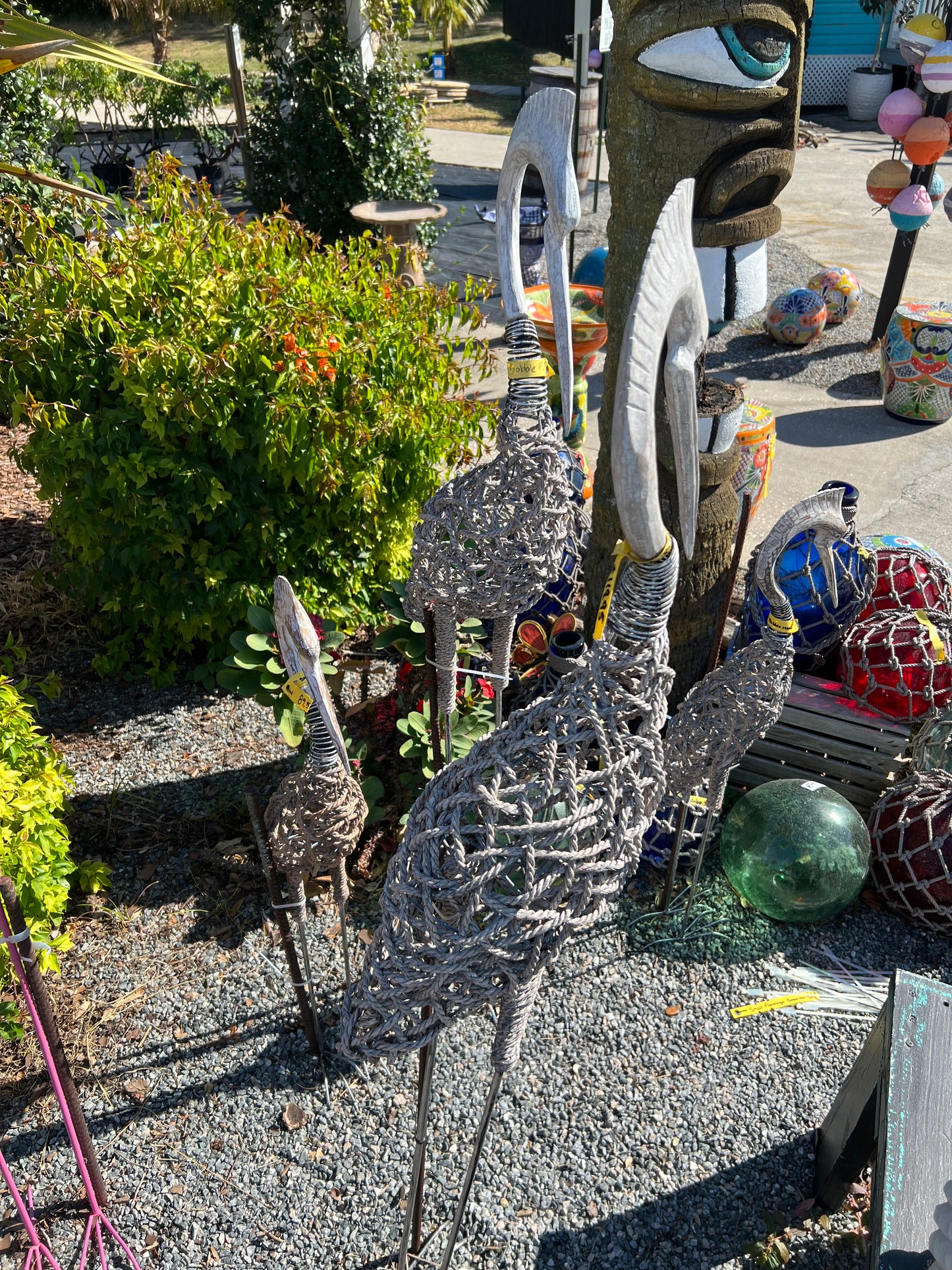 Flamingo or Heron Rope Bobblehead with Rebar