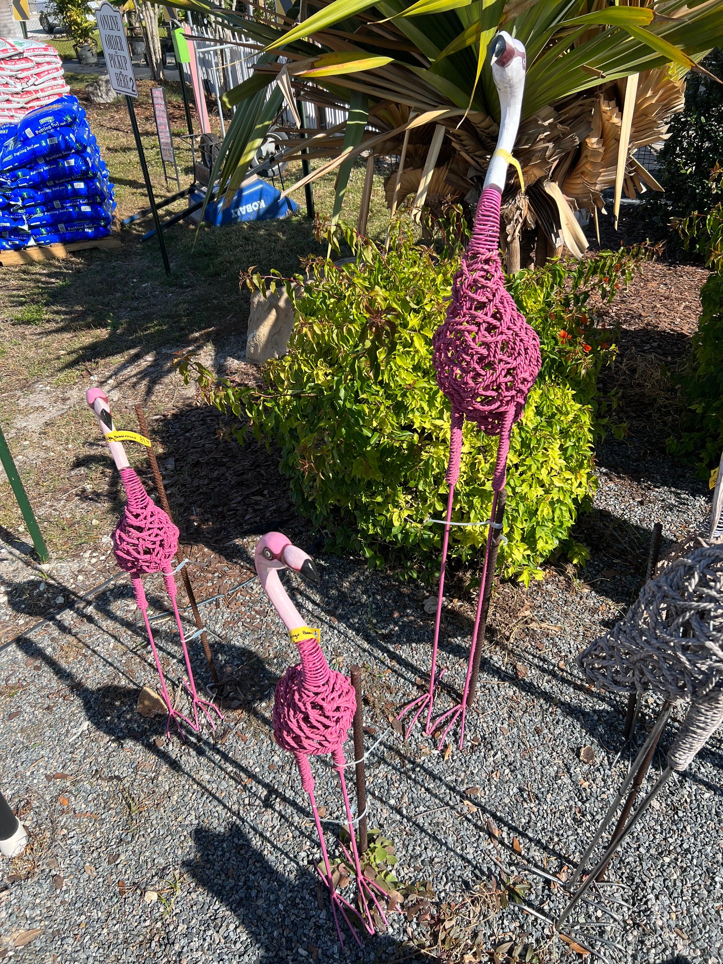 Flamingo or Heron Rope Bobblehead with Rebar