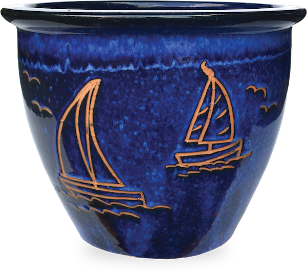 MP1015 Garden Pot w/Sailboat 7 Sizes