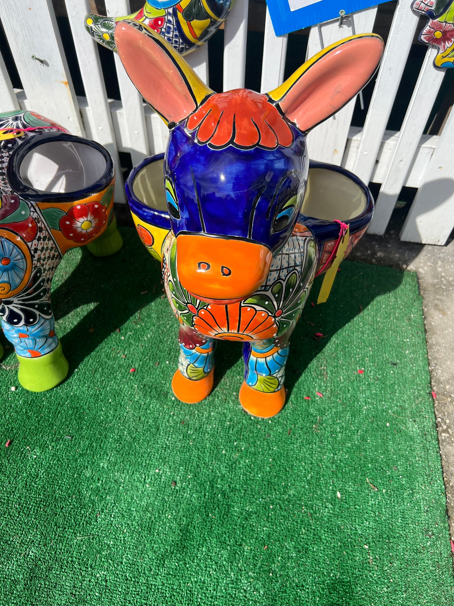 Talavera Donkey with Two Planters