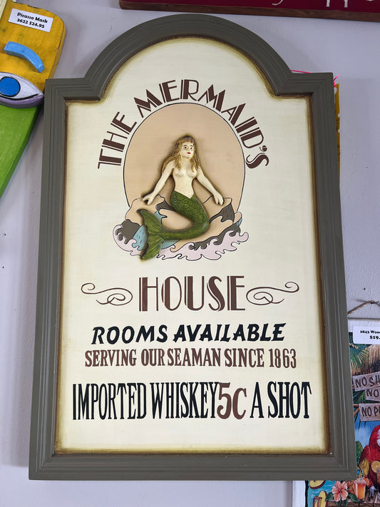 The Mermaid Wood Sign