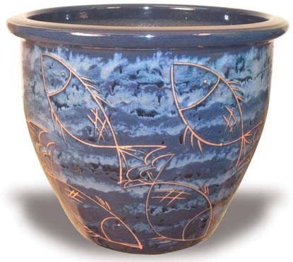 MP101 Garden Pot w/Fish 7 Sizes