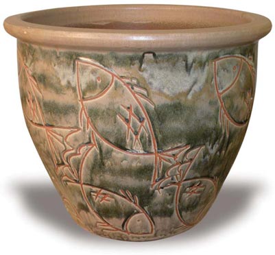 MP101 Garden Pot w/Fish 7 Sizes