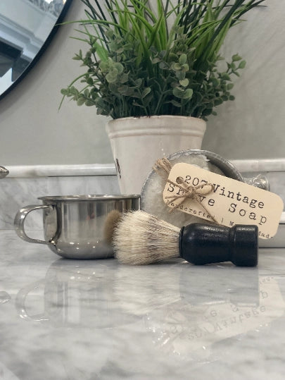 Shave Soap with Stainless Steel Shave Bowl